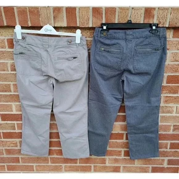 Gap Capri Pants Women's Size 6 Lot of 2 Grey and Striped - Picture 2 of 9